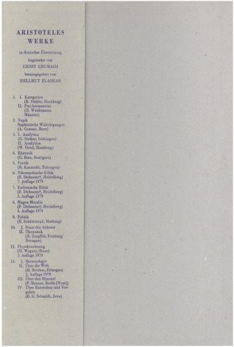 Aristoteles Werke: BAND 8 Magna Moralia