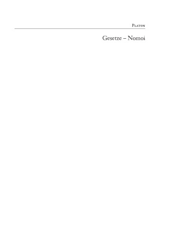 Platon: Gesetze/Nomoi