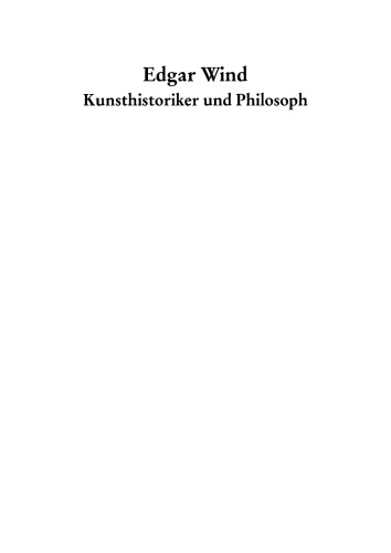 Edgar Wind - Kunsthistoriker und Philosoph