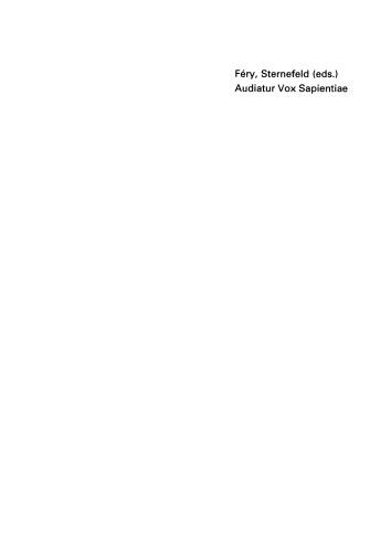 Audiatur Vox Sapientiae: A Festschrift for Arnim von Stechow