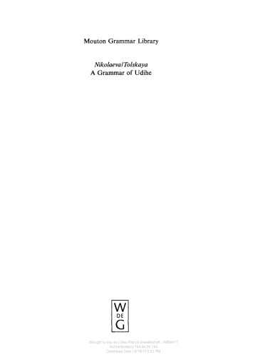 A grammar of Udihe