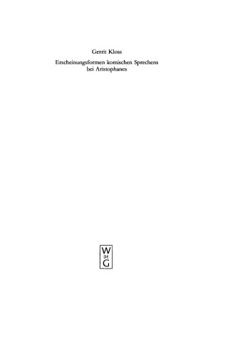 Erscheinungsformen komischen Sprechens bei Aristophanes