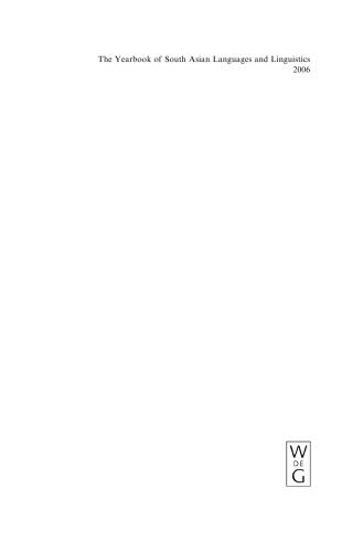 The Yearbook of South Asian Languages and Linguistics: 2006