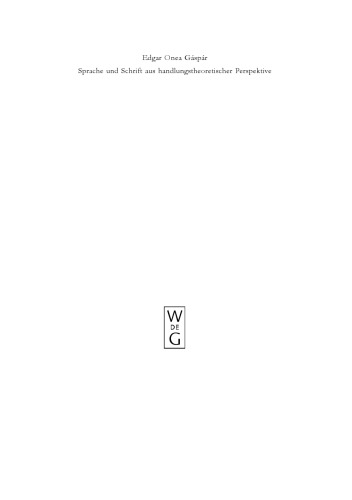 Sprache und Schrift aus handlungstheoretischer Perspektive