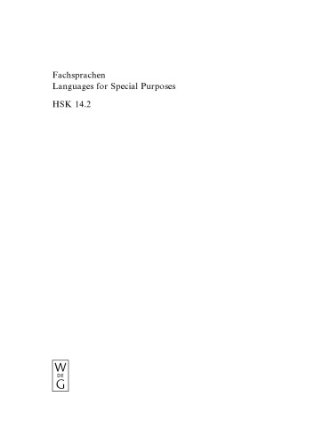 Fachsprachen / Languages for Special Purposes: 2. Halbband