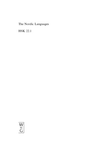 The Nordic Languages: Volume 1