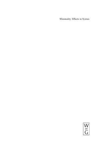 Minimality Effects in Syntax