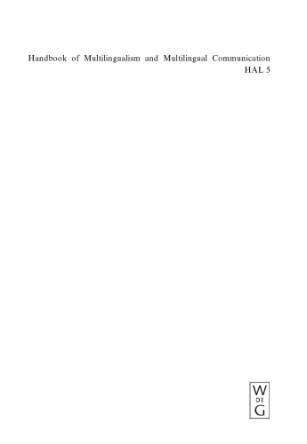 Handbook of Multilingualism and Multilingual Communication