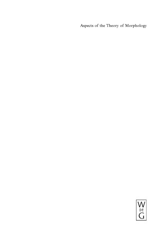 Aspects of the Theory of Morphology