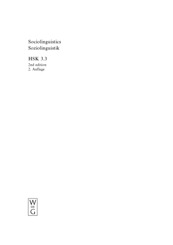 Sociolinguistics / Soziolinguistik: Volume 3