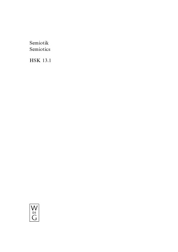 Semiotik / Semiotics: 1. Teilband