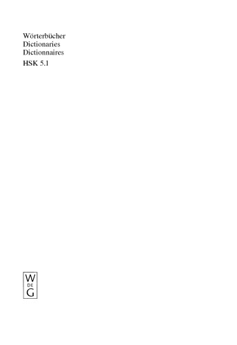 Wörterbücher / Dictionaries / Dictionnaires: 1. Teilband