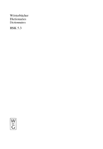 Wörterbücher / Dictionaries / Dictionnaires: 3. Teilband