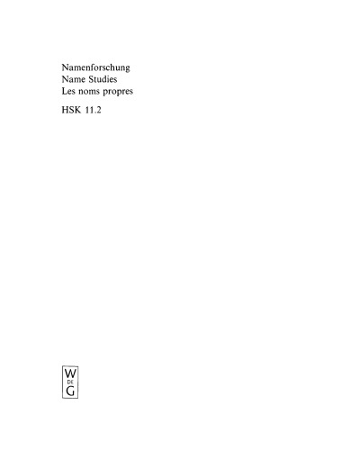 Namenforschung / Name Studies / Les noms propres: 2. Halbband+Registerband