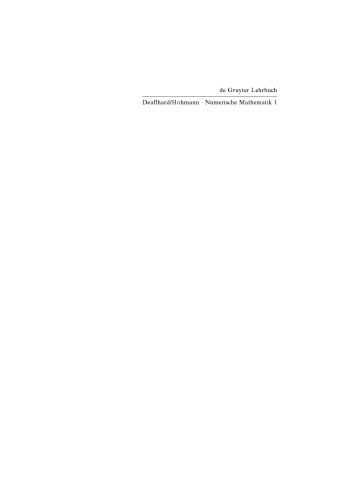 Numerische Mathematik: [Band] 1 Eine algorithmisch orientierte Einführung