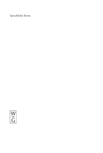 Sprachliche Kürze: Konzeptuelle, strukturelle und pragmatische Aspekte