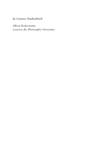 Lesarten der Philosophie Nietzsches: Ihre Rezeption und Diskussion in Frankreich, Italien und der angelsächsischen Welt 1960-2000