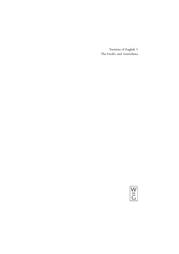 Varieties of English: 3 The Pacific and Australasia