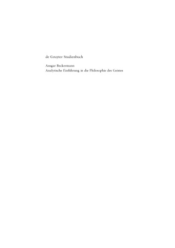 Analytische Einführung in die Philosophie des Geistes