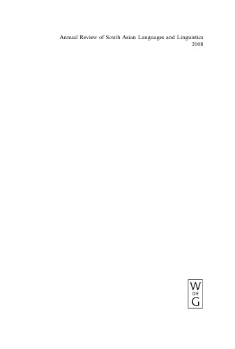 Annual Review of South Asian Languages and Linguistics: 2008