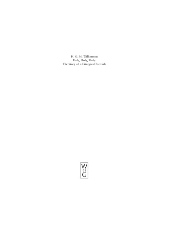 Holy, Holy, Holy: The Story of a Liturgical Formula