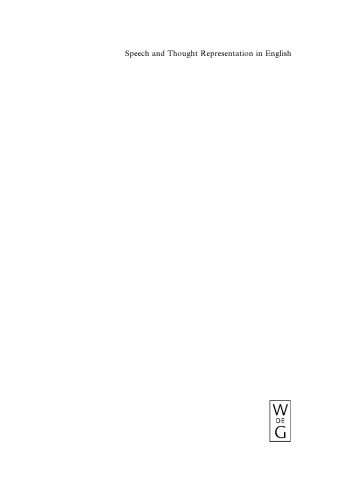 Speech and Thought Representation in English: A Cognitive-Functional Approach