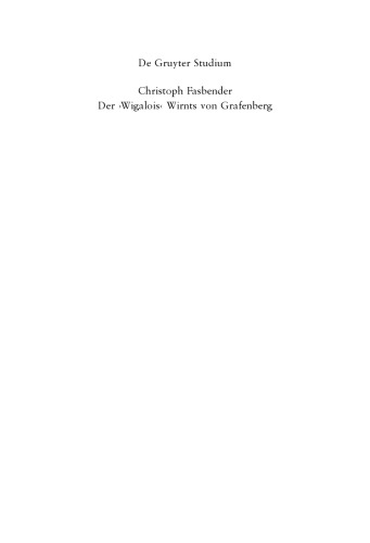 Der 'Wigalois' Wirnts von Grafenberg: Eine Einführung
