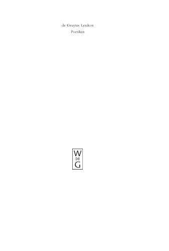 Poetiken: Autoren – Texte – Begriffe