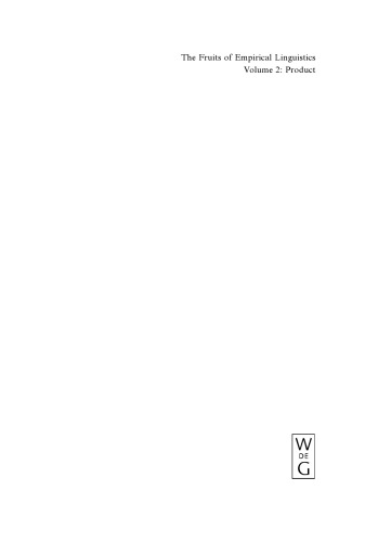 The Fruits of Empirical Linguistics: Volume 2 Product