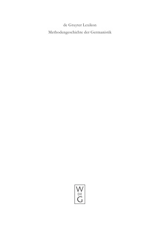 Methodengeschichte der Germanistik
