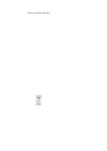 Words and Other Wonders: Papers on Lexical and Semantic Topics