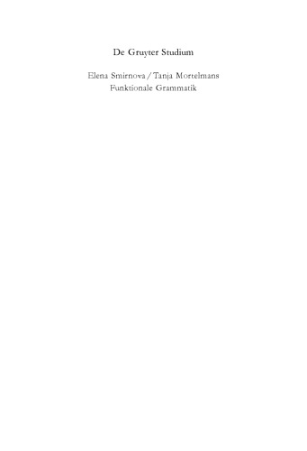 Funktionale Grammatik: Konzepte und Theorien