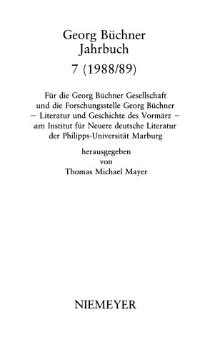 Georg Büchner Jahrbuch: Band 7 1988-1989