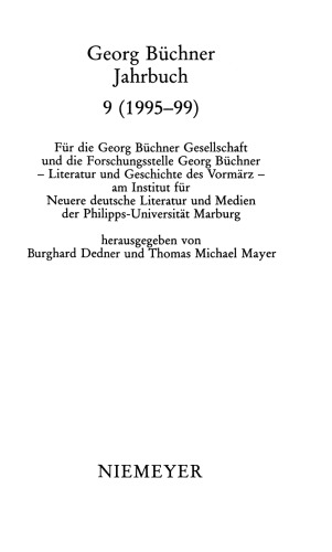 Georg Büchner Jahrbuch: Band 9 1995-1999