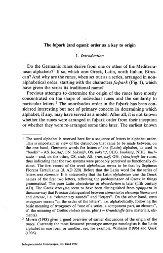 The fu?ark (and ogam): order as a key to origin