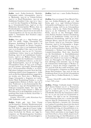 Deutsches Theater-Lexikon: Band VII / Fasz. 38/39 Zedler - Zysset