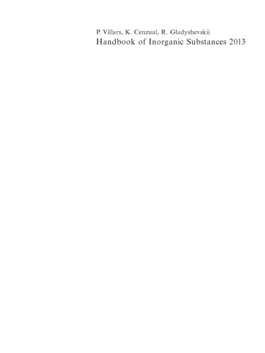 Inorganic Substances: Handbook