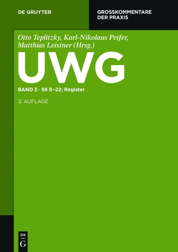 UWG: Band 3 §§ 8-22; Register