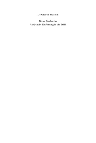 Analytische Einführung in die Ethik