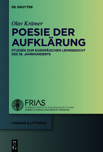 Poesie der Aufklärung: Studien zum europäischen Lehrgedicht des 18. Jahrhunderts