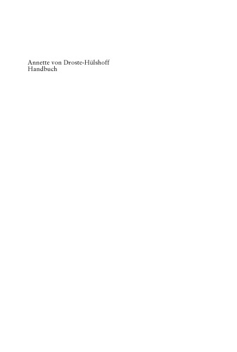Annette von Droste-Hülshoff Handbuch