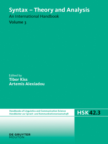 Syntax - Theory and Analysis: Volume 3