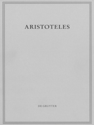 Aristoteles Werke: Band 3/I.2 Analytica Priora Buch II