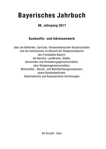 Bayerisches Jahrbuch: 96. Jahrgang 2017