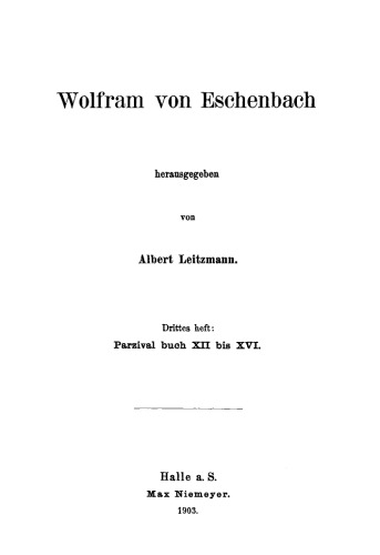 Parzival Buch XII bis XVI