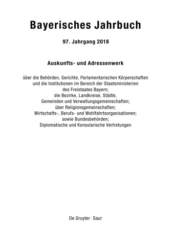 Bayerisches Jahrbuch: 97. Jahrgang 2018