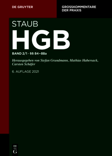 Handelsgesetzbuch: Band 2/1 §§ 84-88a