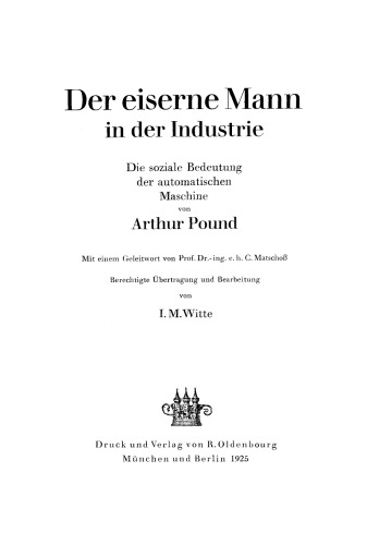 Der eiserne Mann in der Industrie: Die soziale Bedeutung der automatischen Maschine