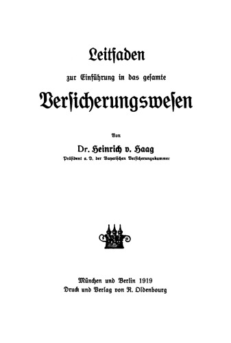 Leitfaden zur Einführung in das gesamte Versicherungswesen