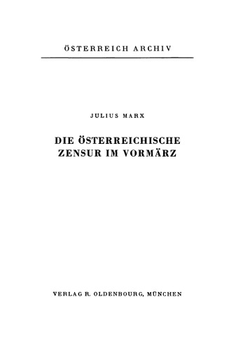 Die österreichische Zensur im Vormärz